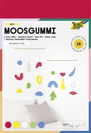 Moosgumi, 20x29 cm, 15 lap, FOLIA "Happy", 5 különböző szín
